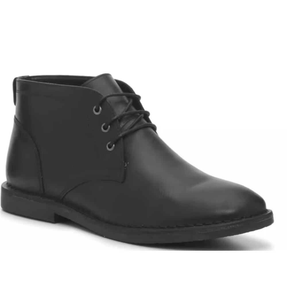 Crown Vintage Mens Casper Chukka Boots 10 Black Lace Up Oxford Leather